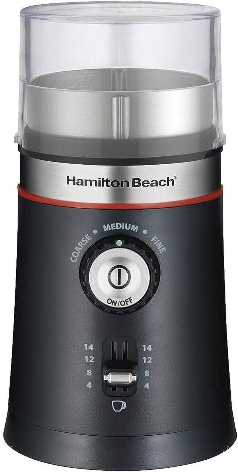 Hamilton Beach Electric Coffee Grinder for Beans, Spices and More, with Multiple Grind Settings for up to 14 Cups, Removable Stainless Steel Chamber, Grey (80396C), 10 oz
