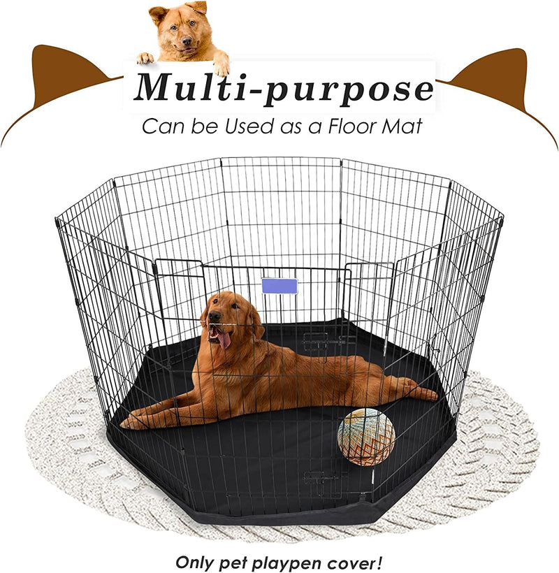 Escape-Proof Pet Playpen Top Cover - Sunshade and Protector for 24 8-Panel Dog Crate Black