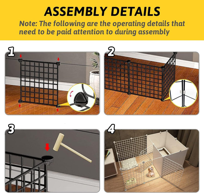 charsPet Playpen - Indoor Small Animal Exercise Pen with Door and Metal Wire Fence