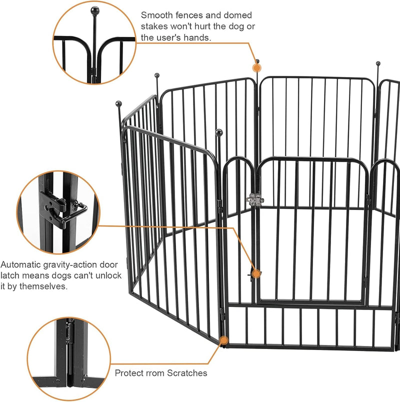 40 Dog Fence Puppy Playpen IndoorOutdoor Heavy Duty 12-Panel Pet Pen