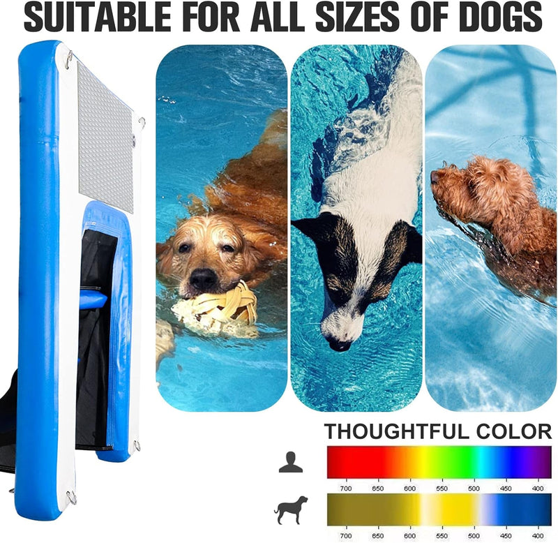 Inflatable Dog Water Ramp - Durable Puncture-Resistant Access for Pools Lakes and Beaches - 59X394