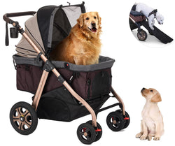 HPZ Pet Rover Titan-HD Premium Pet Stroller with Ramp and 100lb Capacity - Black