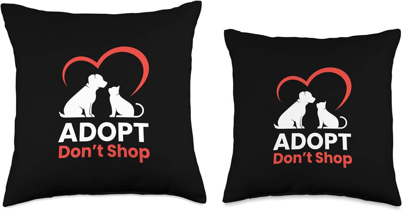 Cat and Dog Adopt Throw Pillow - 18x18 Multicolor