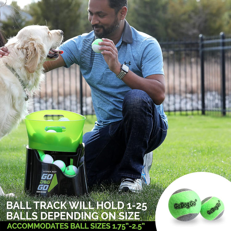 Hyper Pet GoDogGo Fetch Automatic Machine Dog Ball Launcher for Dogs With Five 2.5" Balls for Breeds 20-60 Pounds