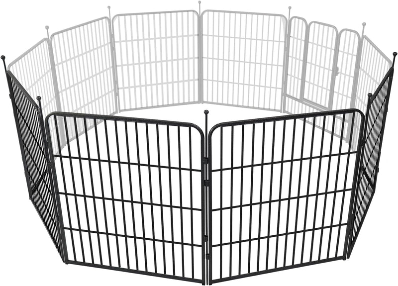 Metal Dog Playpen 8 Panel Exercise Pen for SmallMedium Dogs - 32 Height Door OutdoorIndoor Black