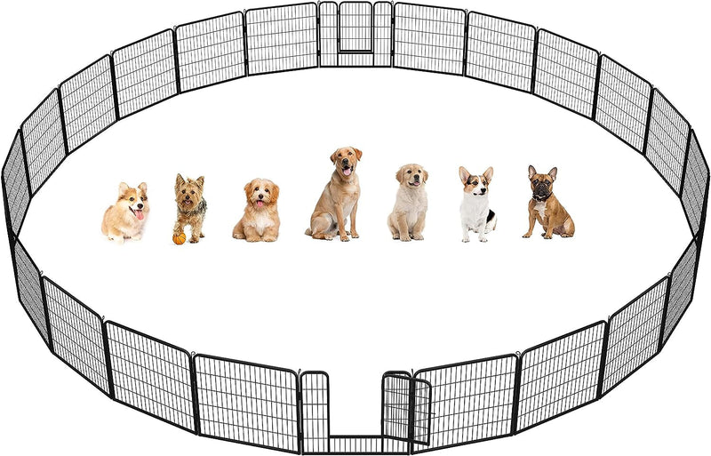 16-Panel Foldable Dog Playpen - Outdoor Fence for Various Animals - Durable 32x32 Inches