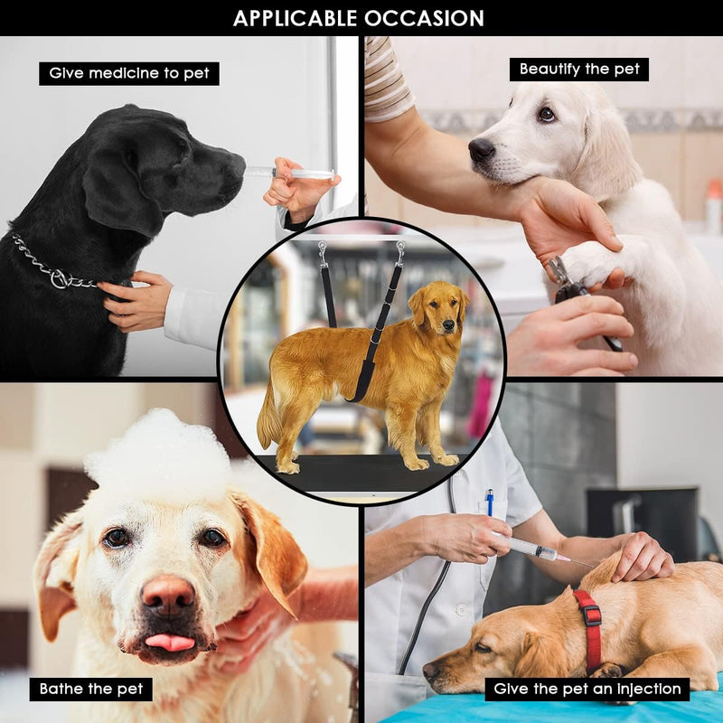 Yuehuam Dog Grooming Belly Straps, Nylon Dog Grooming Loops Extension Strap Pet Bathing Restraint Band with D- Rings Dog Loop for Grooming Table Grooming Arm Dog Grooming Supplies