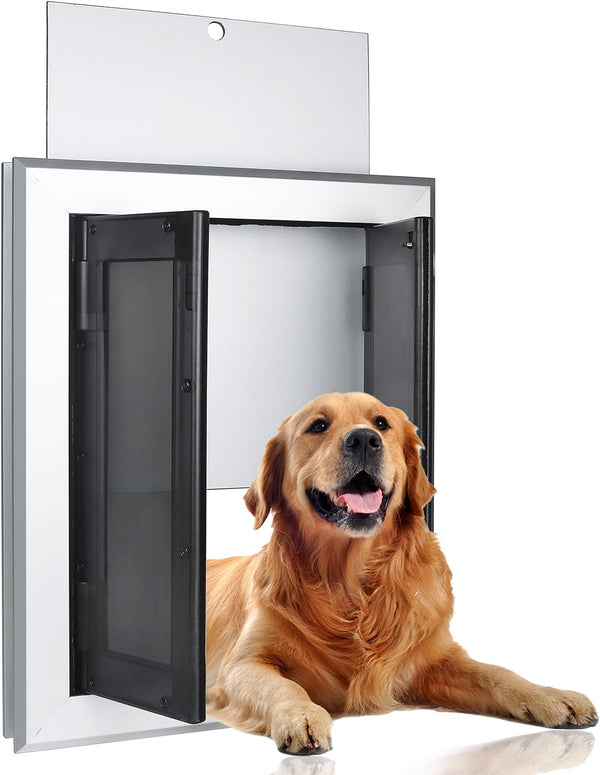 Heavy Duty Large Dog Door with Double Panels - Weatherproof and Energy Efficient