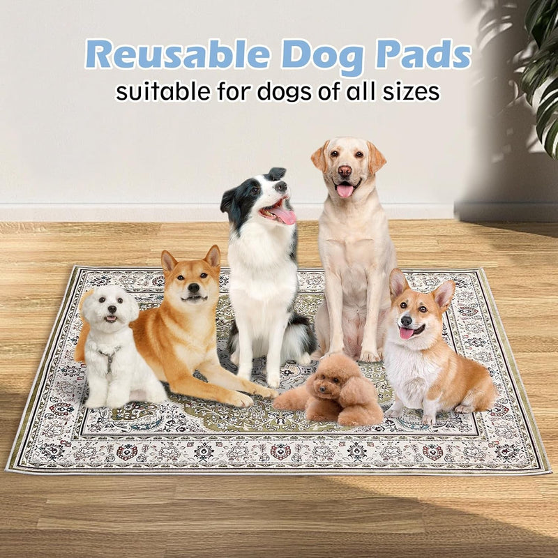 Kathson Large Reusable Puppy Pads - Non Slip Training Pads for Dogs - Washable 55x787 Inches - Pattern A