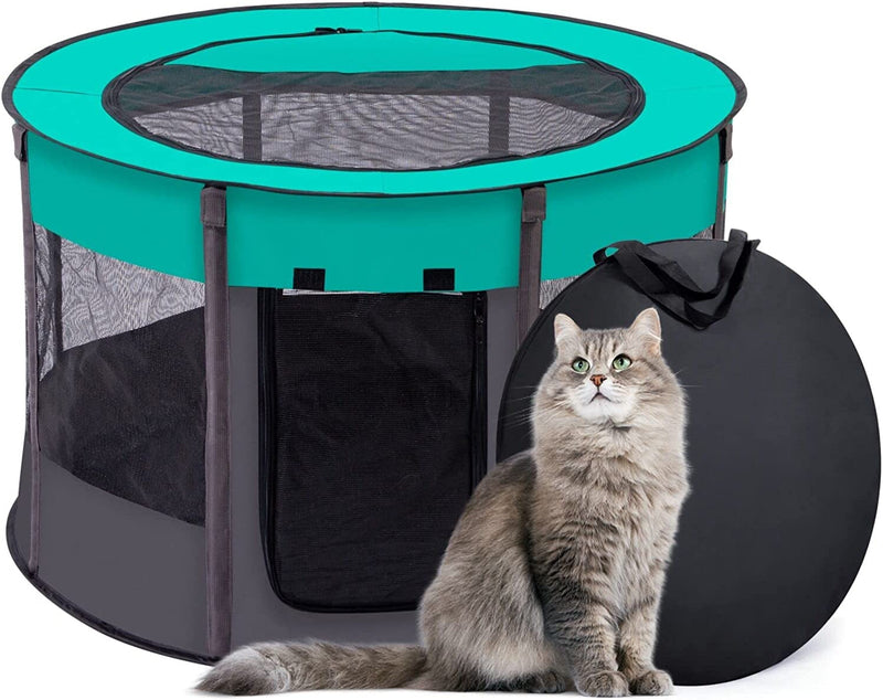 Portable Pet Playpen with Shade Cover and Carrying Case 36 - IndoorOutdoor Use - Brian  Dany