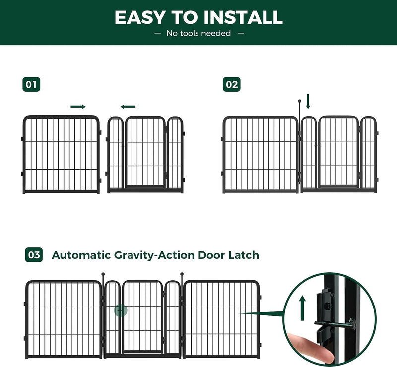 FXW Dog Playpen for Yard Camping - Heavy Duty for PuppiesSmall Dogs 24 Height 8 Panels