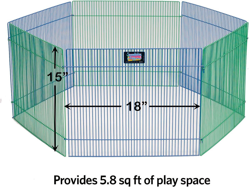 Midwest Pet Playpen - BlueGreen Exercise Pen for Small Animals 1 Count Pack