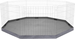 PETIME Foldable Metal Dog Exercise Pen with Bottom Pad - IndoorOutdoor 8 Panel 24x24 Pet Playpen Kennel Fence