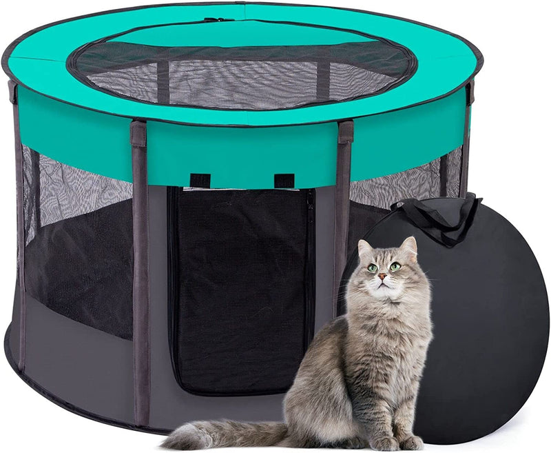 Portable Pet Playpen with Shade Cover and Carrying Case 36 - IndoorOutdoor Use - Brian  Dany