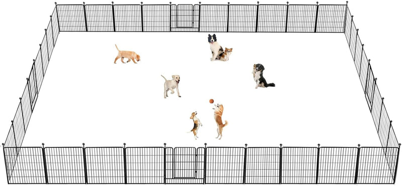 Heavy Duty Outdoor Dog Playpen with Gates - Metal Foldable 8 Panel Fence for LargeMediumSmall Pets - Portable and Ideal for RV Camping and Yard Use