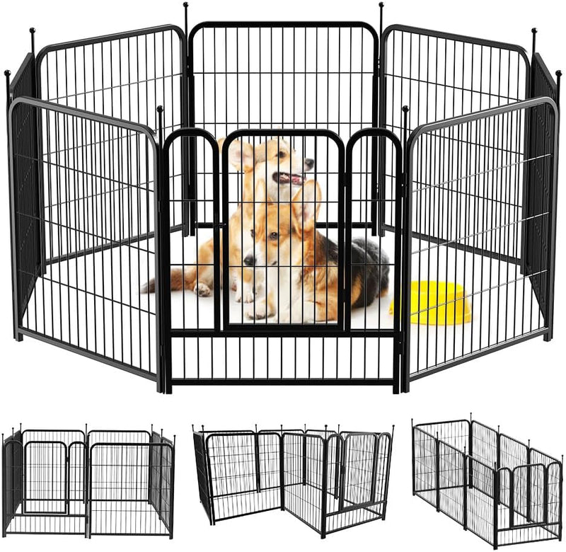 Pawgiant Dog Fence Playpen - IndoorOutdoor Exercise Yard for Dogs 24-40 inches