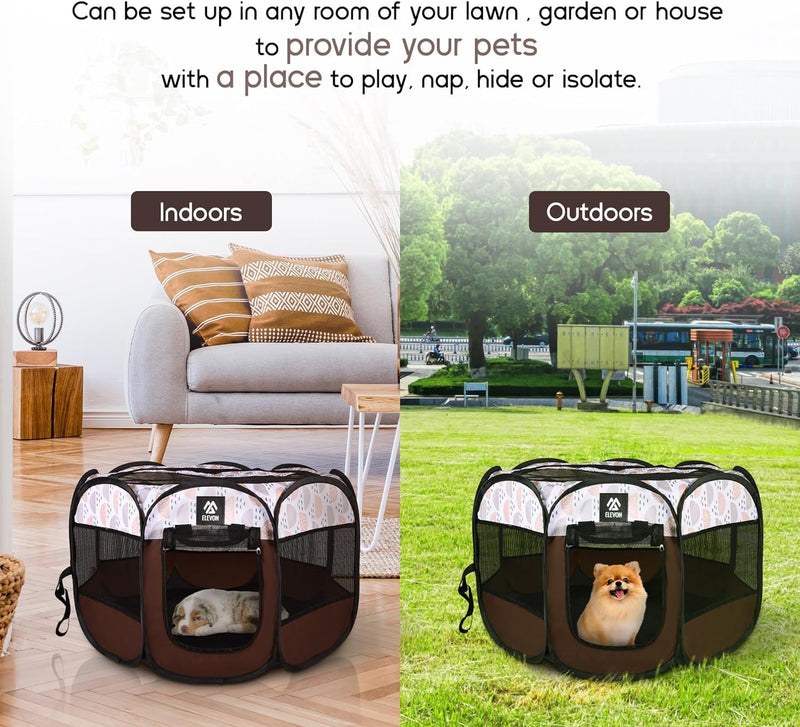 Portable Pet Playpen with Carrying Case and Shade Cover