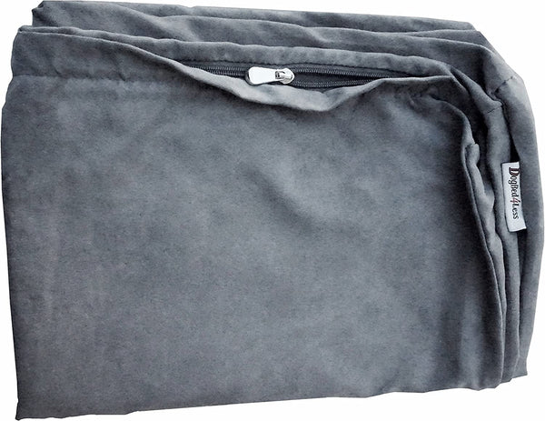 XL Grey Suede Dog Bed Cover - 40x35x4 Inches