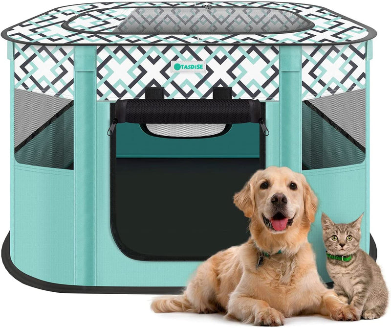 Portable Pet Playpen for Small Animals Foldable Tent Kennel with Free Carry Case 600D Oxford