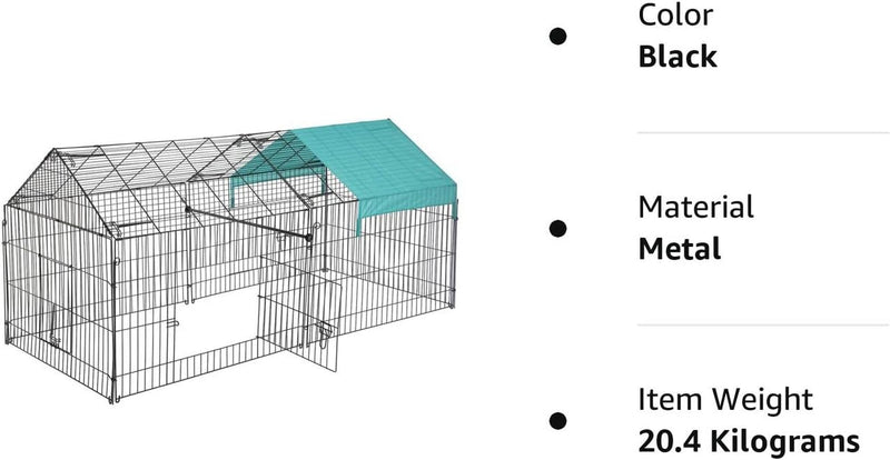 86 X 40 Outdoor Chicken Coop Enclosure for Small Animals - Metal Cage and Playpen