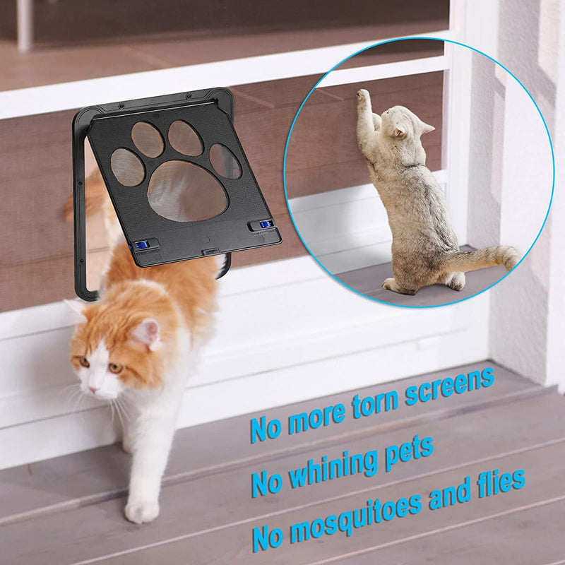 Ownpets Pet Screen Door Lockable Magnetic Flap Screen Door for Small Pets