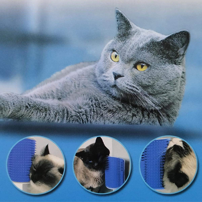 Yuntop 2 Pack Softer Self Groomer with Catnip Wall Corner Massage Comb Scratcher Grooming Brush Tool for Long & Short Fur Kitten Cats Dogs