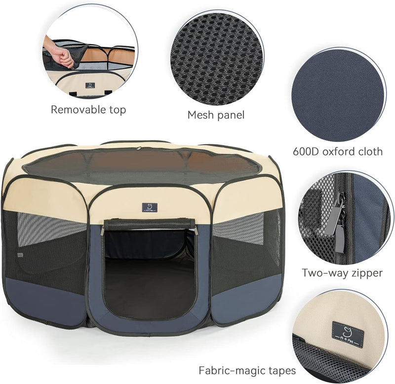 A4Pet Indoor Dog Playpen - Portable Waterproof Removable Zipper