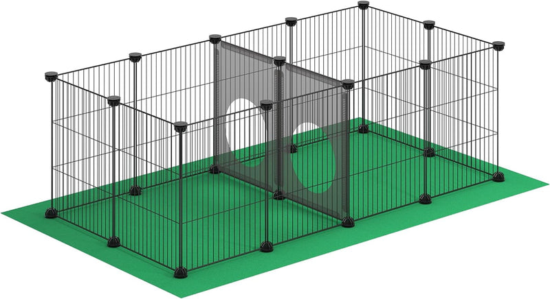 Small Animal Playpen with Oxford Mat and Iron Mesh