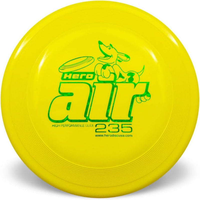 Hero Air 235 Dog Frisbee, Outdoor Dog Toy and Pet Frisbee, Lightweight Dog Flying Disc (Yellow)