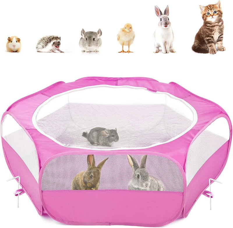 Pawaboo Portable Pet Playpen - Foldable Dog Tent Kennel for IndoorOutdoor - Free Carry Case  Bowl - For PuppyCatBunny - Green