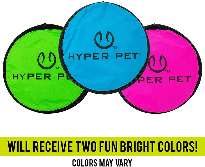 Hyper Pet Flippy Flopper 9" Flying Disc Soft Dog Toy, Floats in Water & Safe on Teeth, for All Breeds, Pack of 2 (Colors May Vary)