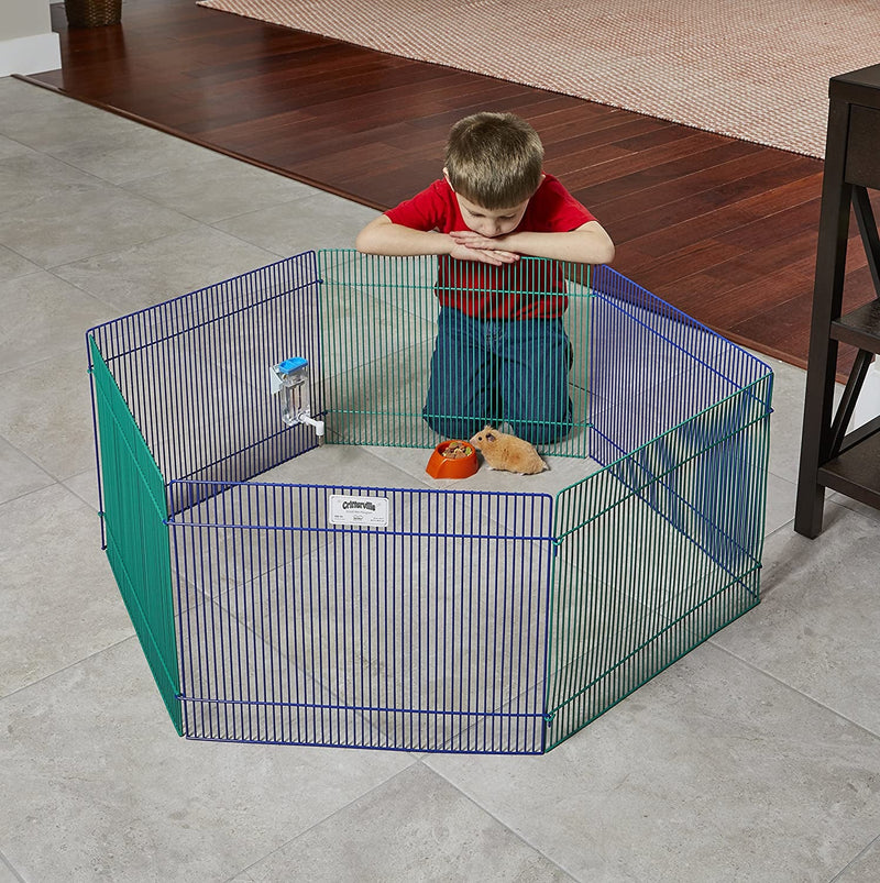 Midwest Pet Playpen - BlueGreen Exercise Pen for Small Animals 1 Count Pack