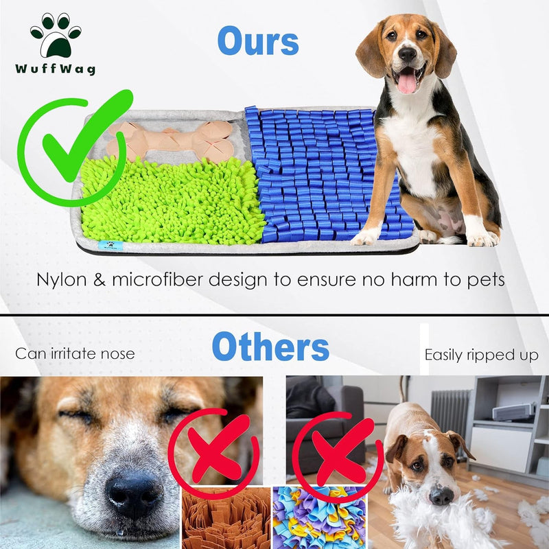 Wuffwag Snuffle Mat - Slow Feeding Puzzle for Dogs - 20x27 - Non-Slip and Portable