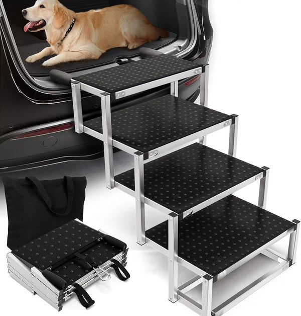 Gimars Dog Car Ramp for Large Dogs - Adjustable Height Sturdy and Lightweight Aluminum
