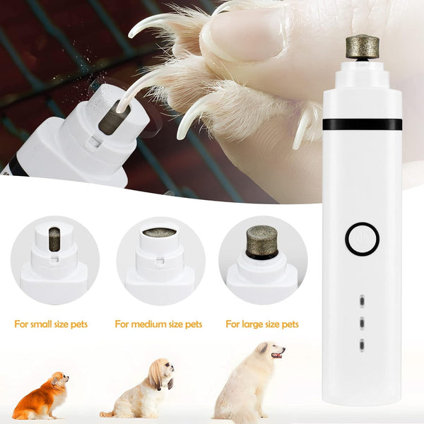 GRANDMA SHARK Dog Clippers Grooming Kit Hair Clipper - Cordless Quiet Paw Trimmer Nail Grinder Shaver with Three Blades Rechargeable LED Lifting Grinding for Cats or All Pets