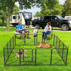 TMEE 816 Panel Outdoor Dog Playpen with Gates for LargeMediumSmall Dogs - 40 Inch Height - RV Camping Yard - 16 Pieces