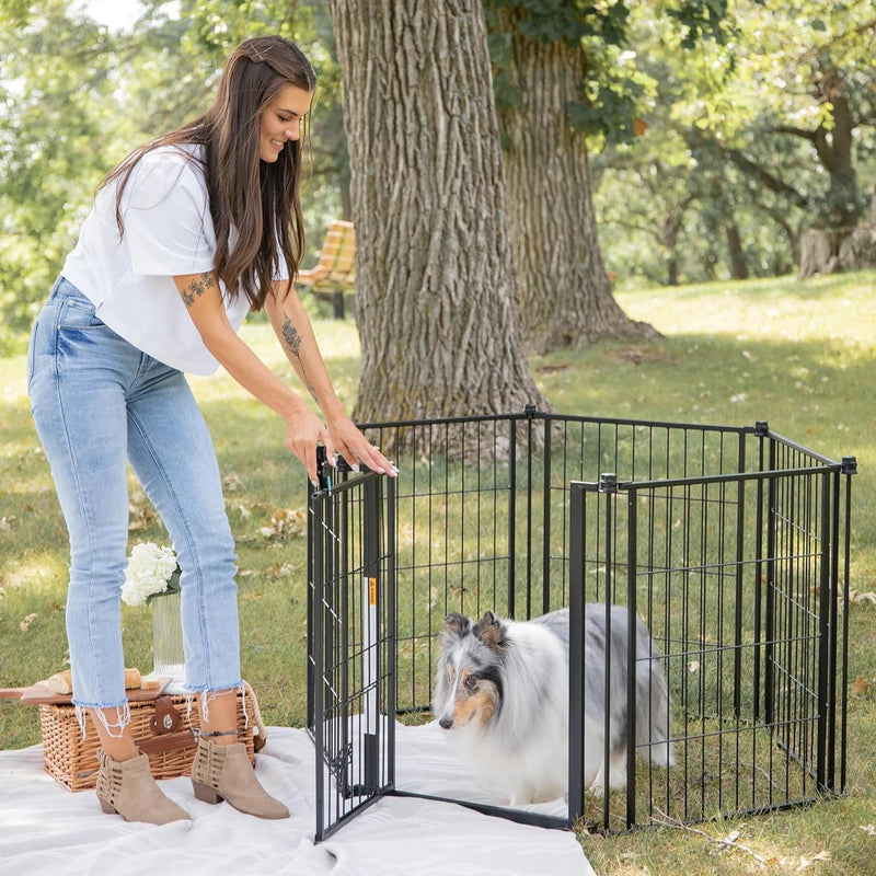 Output Carlson 3-in-1 Extra Tall Outdoor Pet Gate with Small Pet Door - Black