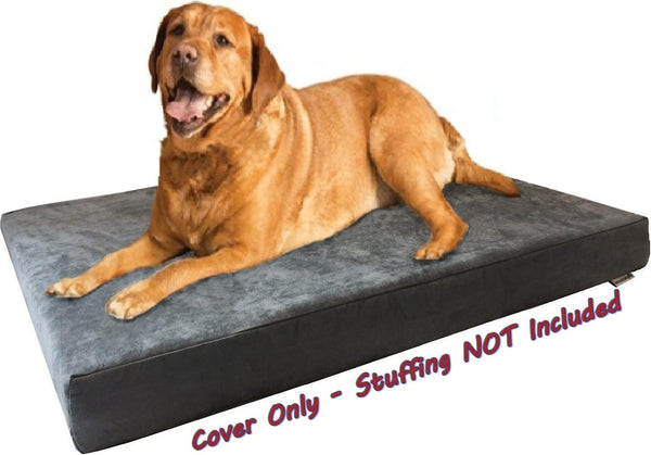 Grey Microsuede Waterproof Pet Bed Cover - DIY Large 47x29x4