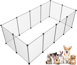 Transparent Pet Playpen for Small Animals - Puppy Bunny Guinea Pigs  More