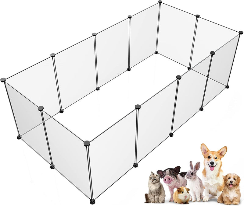 Transparent Pet Playpen for Small Animals - Puppy Bunny Guinea Pigs  More