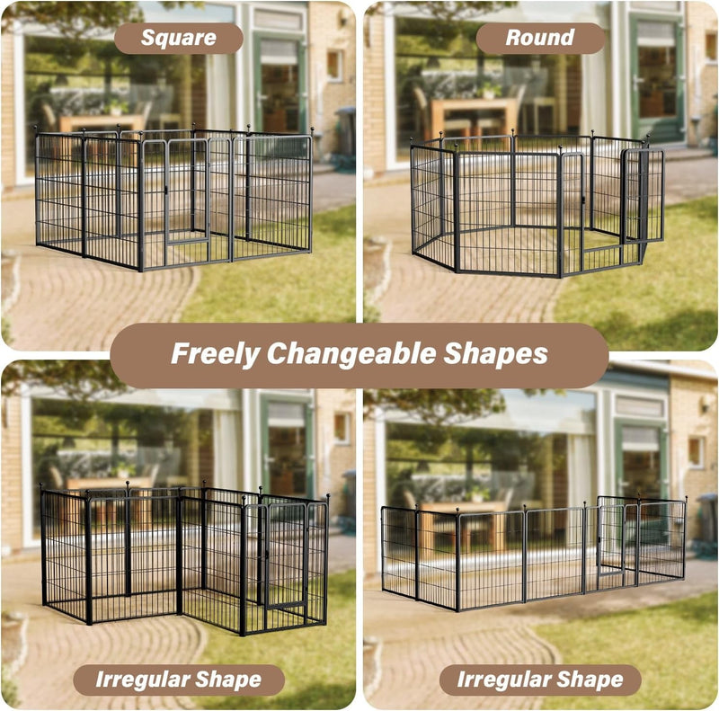 Heavy Duty Indoor Outdoor Dog Playpen - 32 Height 8 Panels Black