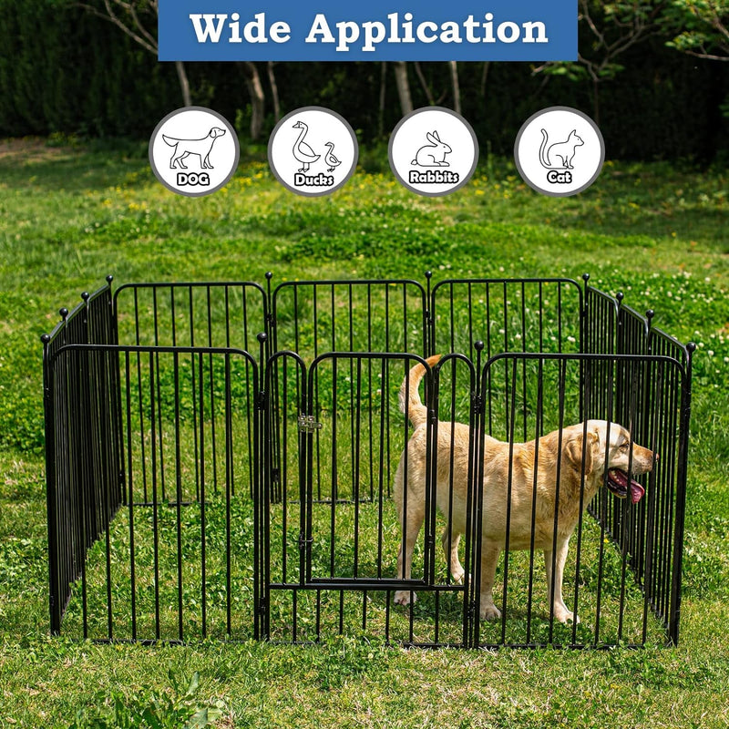 40 Dog Fence Puppy Playpen IndoorOutdoor Heavy Duty 12-Panel Pet Pen