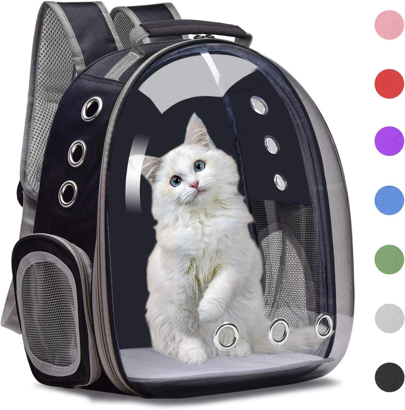 Henkelion Backpack Carrier for SmallMedium DogsCats - Airline Approved Space Capsule Pet Carrier Black