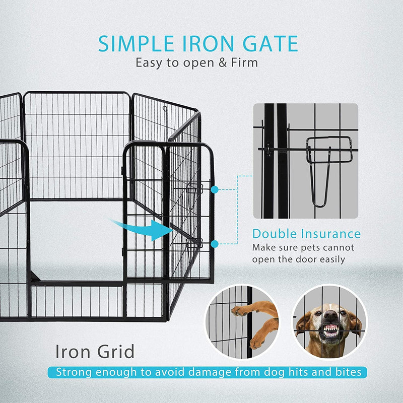 VIVOHOME 32 Metal Pet Playpen Kennel with Door - IndoorOutdoor Exercise