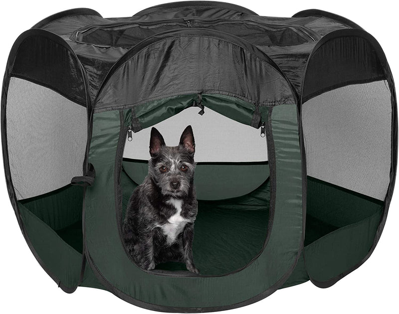 Furhaven Pet Playpen Tent - Green Small