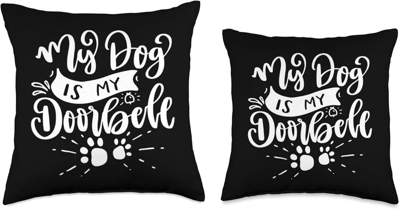 Dog Doorbell Throw Pillow - 18X18 Multicolor