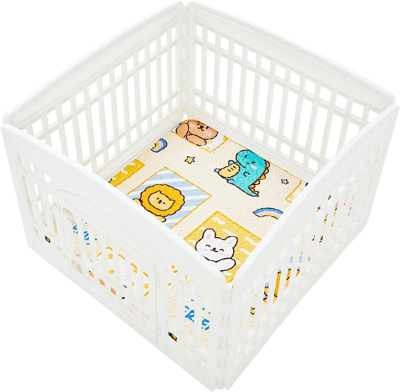 Square Dog Playpen Mat - Machine Washable Non-Slip IndoorOutdoor - 36 Inch Wide