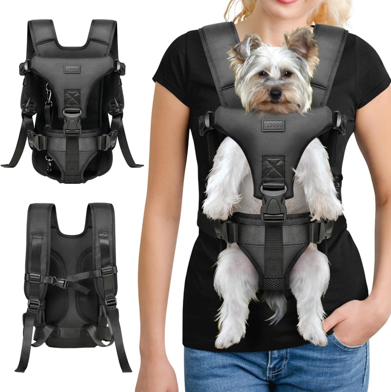 YUDODO Pet Dog Front Carrier Backpack - Adjustable for Small Dogs Cats and Rabbits MediumBlack