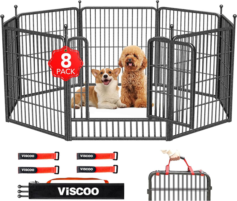 8-Panel IndoorOutdoor Dog Playpen - 32H Metal Fence for LargeMediumSmall Dogs