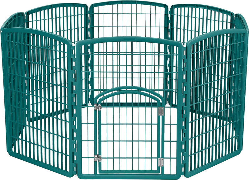 IRIS Exercise Playpen with Door - 82 Panels 34 Inch Gray